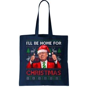 ILl Be Home For Christmas Santa Trump Xmas Pajamas Funny Tote Bag