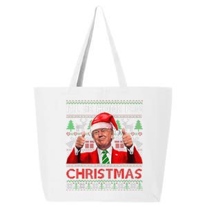 ILl Be Home For Christmas Santa Trump Xmas Pajamas Funny 25L Jumbo Tote