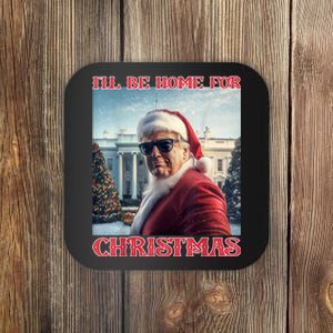 ILl Be Home For Christmas Trump Santa Selfie White House Coaster