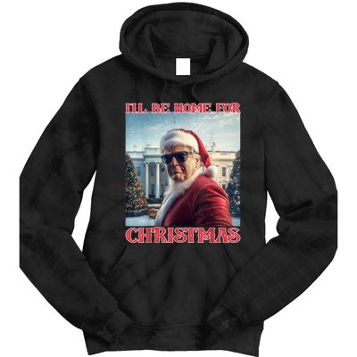 ILl Be Home For Christmas Trump Santa Selfie White House Tie Dye Hoodie