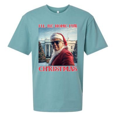 ILl Be Home For Christmas Trump Santa Selfie White House Sueded Cloud Jersey T-Shirt