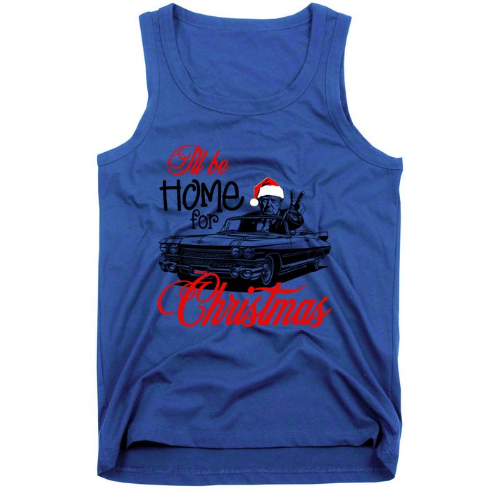 ILl Be Home For Christmas Xmas Trump Pajamas Holiday Santa Gift Tank Top