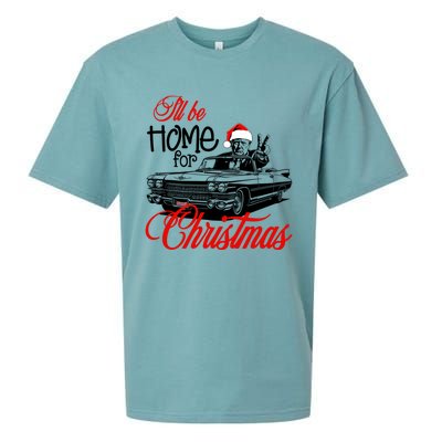 ILl Be Home For Christmas Xmas Trump Pajamas Holiday Santa Gift Sueded Cloud Jersey T-Shirt