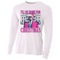 ILl Be Home For Christmas Funny Donald Trump Pajamas Xmas Cooling Performance Long Sleeve Crew