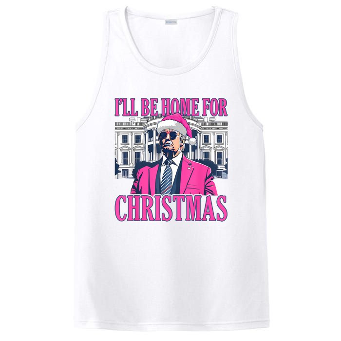 ILl Be Home For Christmas Funny Donald Trump Pajamas Xmas PosiCharge Competitor Tank