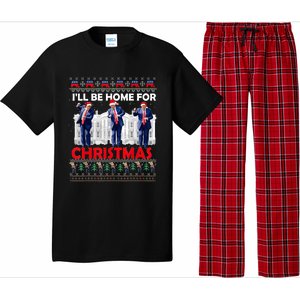 IIl Be Home For Christmas Santa Funny Trump Xmas Pajamas Pajama Set