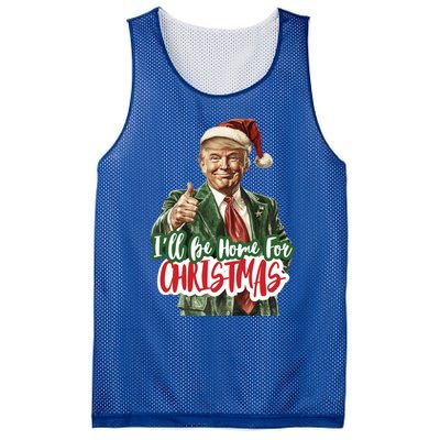 ILl Be Home For Christmas Trump Xmas 2024 Cool Gift Mesh Reversible Basketball Jersey Tank