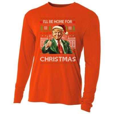 ILl Be Home For Christmas Xmas Trump Pajamas Holiday Santa Meaningful Gift Cooling Performance Long Sleeve Crew