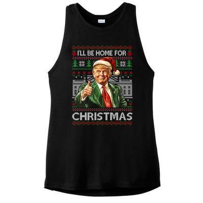 ILl Be Home For Christmas Xmas Trump Pajamas Holiday Santa Meaningful Gift Ladies PosiCharge Tri-Blend Wicking Tank