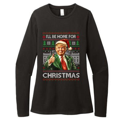 ILl Be Home For Christmas Xmas Trump Pajamas Holiday Santa Meaningful Gift Womens CVC Long Sleeve Shirt