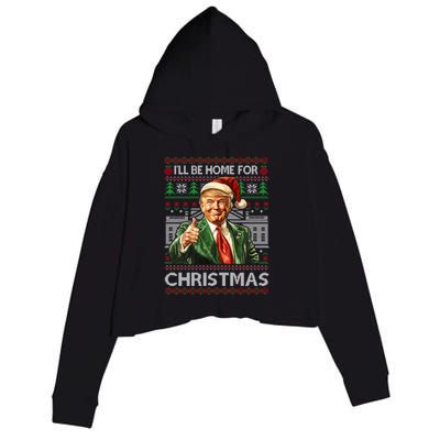 ILl Be Home For Christmas Xmas Trump Pajamas Holiday Santa Meaningful Gift Crop Fleece Hoodie