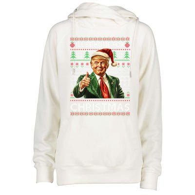 ILl Be Home For Christmas Xmas Trump Pajamas Holiday Santa Meaningful Gift Womens Funnel Neck Pullover Hood