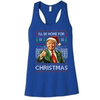 ILl Be Home For Christmas Xmas Trump Pajamas Holiday Santa Meaningful Gift Women's Racerback Tank