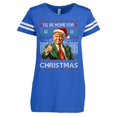 ILl Be Home For Christmas Xmas Trump Pajamas Holiday Santa Meaningful Gift Enza Ladies Jersey Football T-Shirt