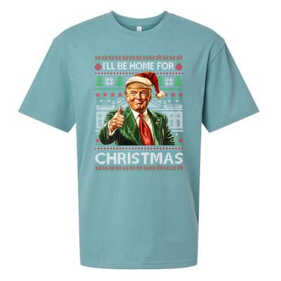 ILl Be Home For Christmas Xmas Trump Pajamas Holiday Santa Meaningful Gift Sueded Cloud Jersey T-Shirt