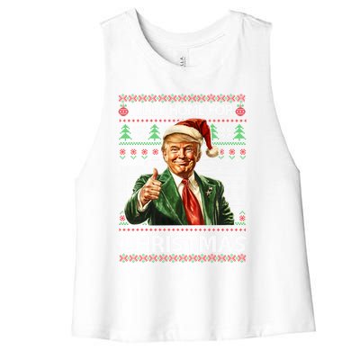 ILl Be Home For Christmas Xmas Trump Pajamas Holiday Santa Meaningful Gift Women's Racerback Cropped Tank