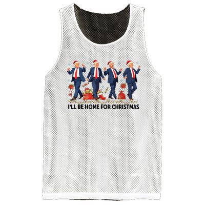 ILl Be Home For Christmas Santa Funny Trump Xmas Pajamas Mesh Reversible Basketball Jersey Tank