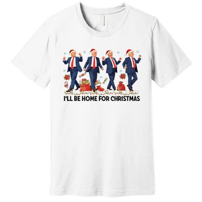 ILl Be Home For Christmas Santa Funny Trump Xmas Pajamas Premium T-Shirt