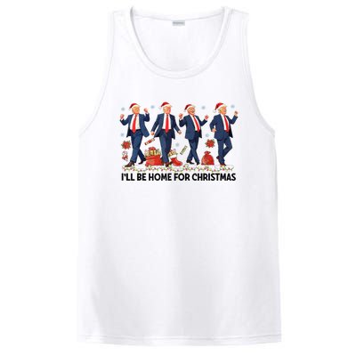 ILl Be Home For Christmas Santa Funny Trump Xmas Pajamas PosiCharge Competitor Tank