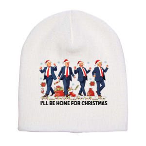 ILl Be Home For Christmas Santa Funny Trump Xmas Pajamas Short Acrylic Beanie