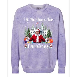 ILl Be Home For Christmas Funny Santa Claus Trump 2024 Colorblast Crewneck Sweatshirt