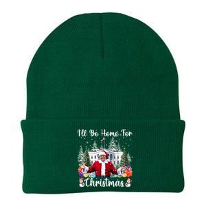 ILl Be Home For Christmas Funny Santa Claus Trump 2024 Knit Cap Winter Beanie