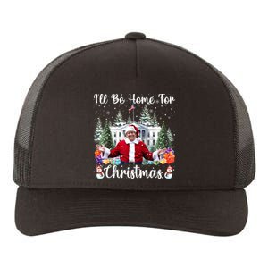 ILl Be Home For Christmas Funny Santa Claus Trump 2024 Yupoong Adult 5-Panel Trucker Hat