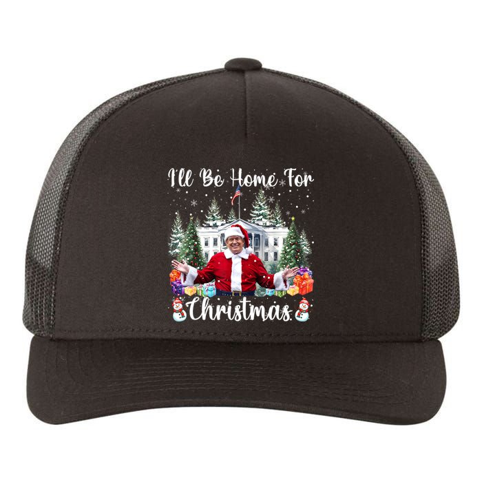 ILl Be Home For Christmas Funny Santa Claus Trump 2024 Yupoong Adult 5-Panel Trucker Hat