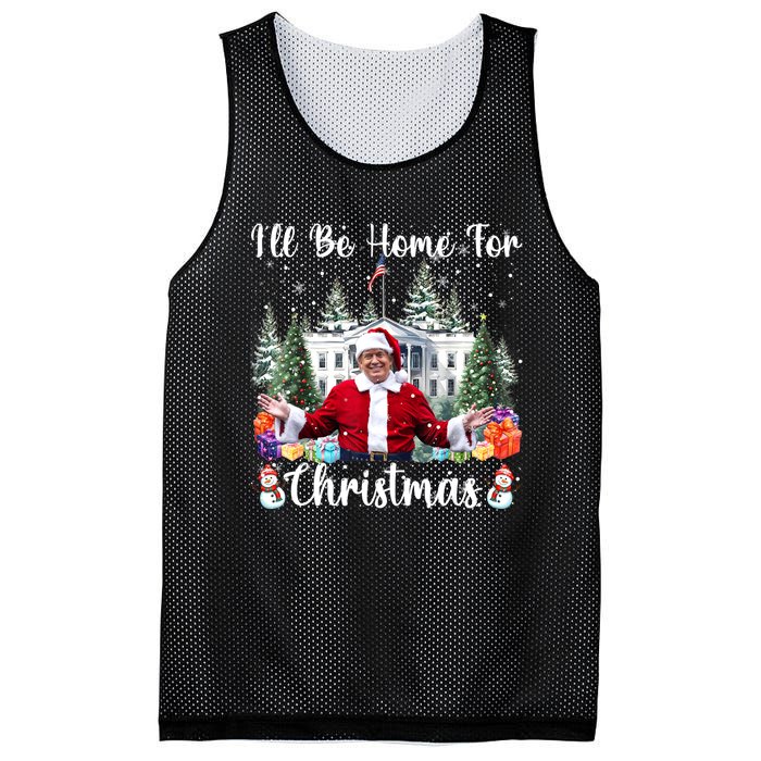 ILl Be Home For Christmas Funny Santa Claus Trump 2024 Mesh Reversible Basketball Jersey Tank