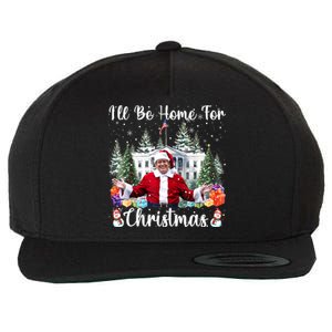 ILl Be Home For Christmas Funny Santa Claus Trump 2024 Wool Snapback Cap