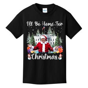 ILl Be Home For Christmas Funny Santa Claus Trump 2024 Kids T-Shirt