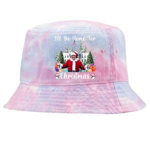 ILl Be Home For Christmas Funny Santa Claus Trump 2024 Tie-Dyed Bucket Hat