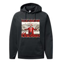 IIi Be Home For Christmas Funny Trump Santa 2024 Christmas Performance Fleece Hoodie