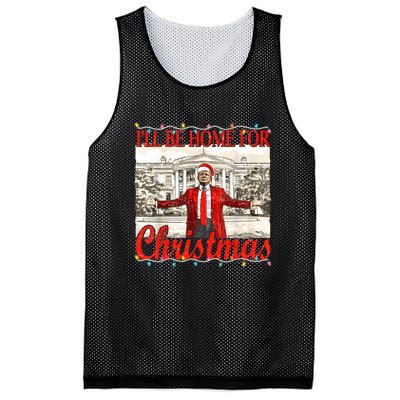 IIi Be Home For Christmas Funny Trump Santa 2024 Christmas Mesh Reversible Basketball Jersey Tank