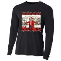 IIi Be Home For Christmas Funny Trump Santa 2024 Christmas Cooling Performance Long Sleeve Crew