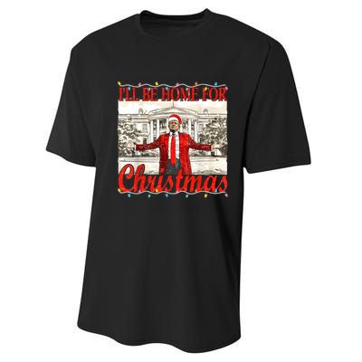 IIi Be Home For Christmas Funny Trump Santa 2024 Christmas Performance Sprint T-Shirt