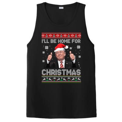 ILl Be Home For Christmas Santa Funny Trump Xmas Pajamas PosiCharge Competitor Tank