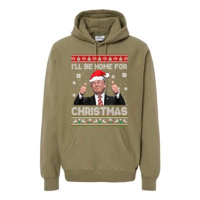 ILl Be Home For Christmas Santa Funny Trump Xmas Pajamas Premium Hoodie