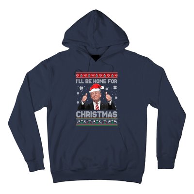 ILl Be Home For Christmas Santa Funny Trump Xmas Pajamas Hoodie