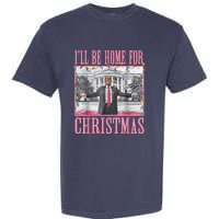 ILl Be Home For Christmas Santa Funny Trump Xmas Pajamas Garment-Dyed Heavyweight T-Shirt