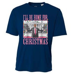 ILl Be Home For Christmas Santa Funny Trump Xmas Pajamas Cooling Performance Crew T-Shirt