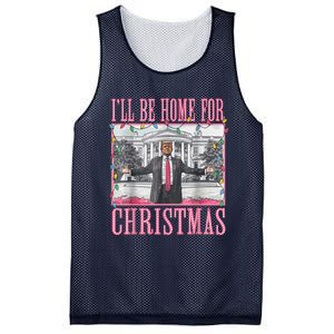 ILl Be Home For Christmas Santa Funny Trump Xmas Pajamas Mesh Reversible Basketball Jersey Tank