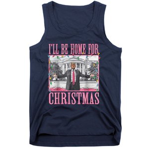 ILl Be Home For Christmas Santa Funny Trump Xmas Pajamas Tank Top