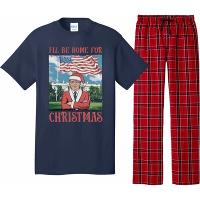 ILl Be Home For Christmas Funny Trump 2024 Ugly Xmas Pajama Set