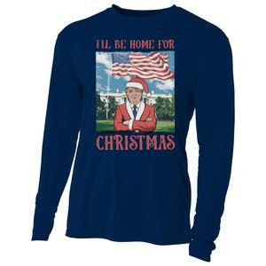 ILl Be Home For Christmas Funny Trump 2024 Ugly Xmas Cooling Performance Long Sleeve Crew