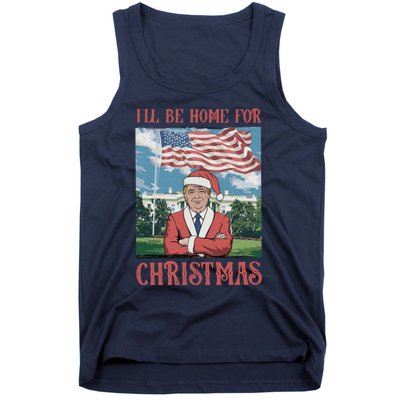 ILl Be Home For Christmas Funny Trump 2024 Ugly Xmas Tank Top