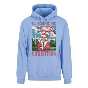 ILl Be Home For Christmas Funny Trump 2024 Ugly Xmas Unisex Surf Hoodie