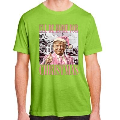 Iil Be Home For Christmas Funny Trump Santa 2024 Christmas Adult ChromaSoft Performance T-Shirt