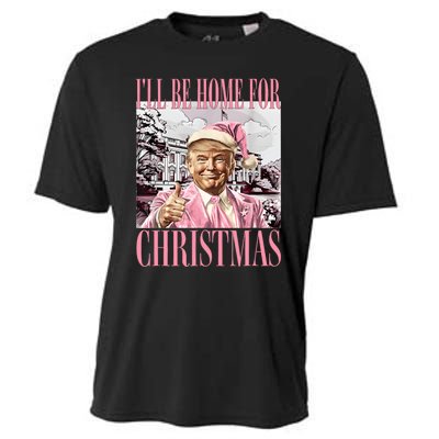 Iil Be Home For Christmas Funny Trump Santa 2024 Christmas Cooling Performance Crew T-Shirt