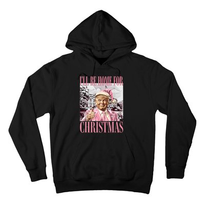 Iil Be Home For Christmas Funny Trump Santa 2024 Christmas Hoodie